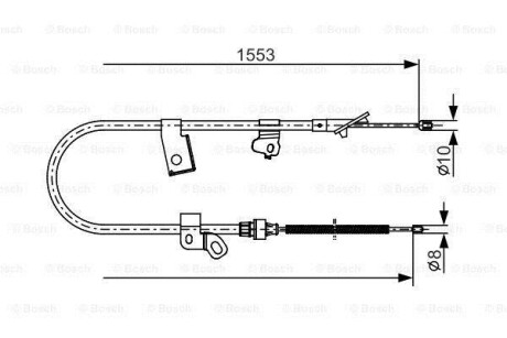 Трос ручного гальма BOSCH 1987482156