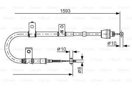 Трос ручного гальма BOSCH 1987482166