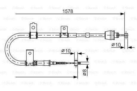 Трос ручного гальма BOSCH 1987482167