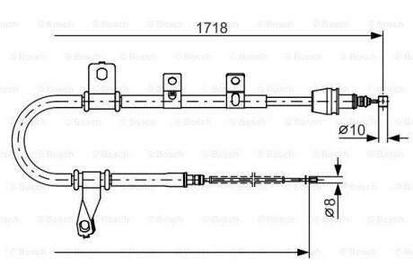 Трос ручного гальма BOSCH 1987482209