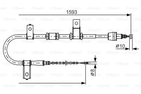 Трос ручного гальма BOSCH 1987482224