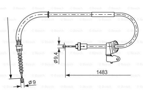 Трос ручного гальма BOSCH 1987482228