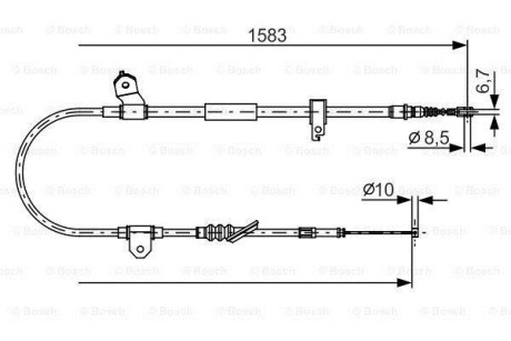 Трос ручного гальма BOSCH 1987482296