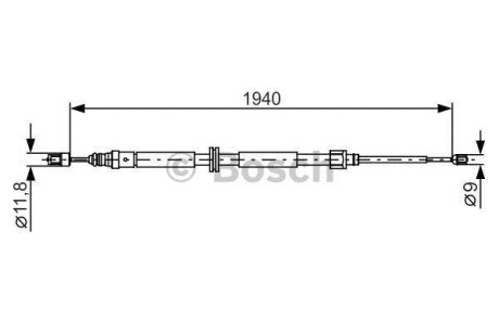 Трос ручного гальма BOSCH 1987482325