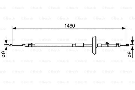 Трос ручного гальма BOSCH 1987482504