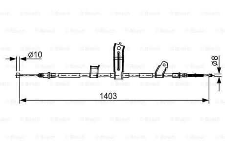 Трос ручного гальма BOSCH 1987482522