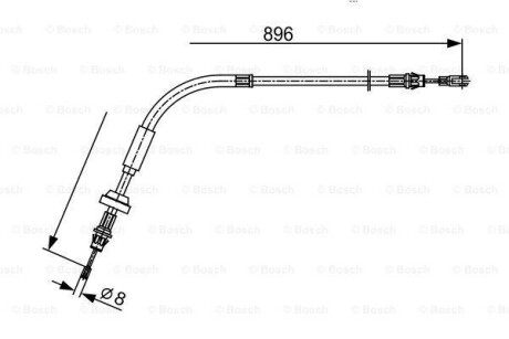 Трос ручного гальма BOSCH 1987482543