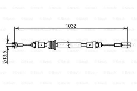 Трос ручного гальма BOSCH 1987482548