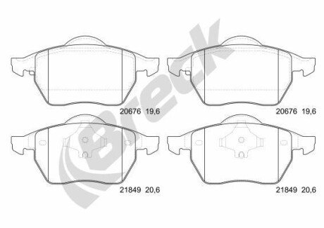 Гальмівні колодки, дискові BRECK 218480070100