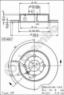 Гальмівні диски BREMBO 08762675