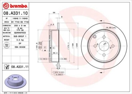 Гальмівний диск BREMBO 08A33110