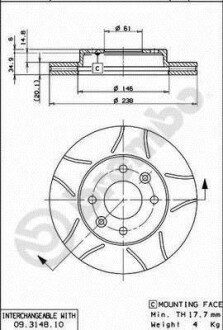 Гальмівний диск BREMBO 09314875