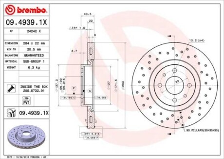 Гальмівні диски BREMBO 0949391X