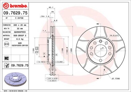 Гальмівні диски BREMBO 09762975