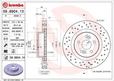 Гальмівні диски BREMBO 0989041X