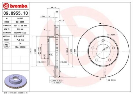 Гальмівний диск BREMBO 09.8955.10