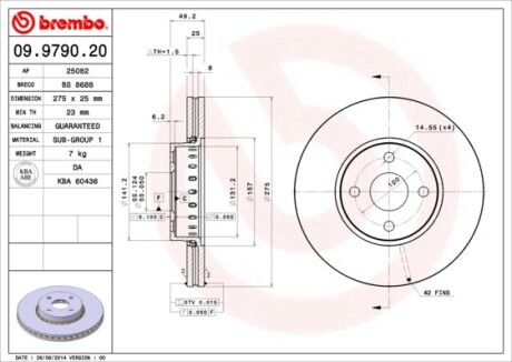 Диск гальмівний BREMBO 09979020