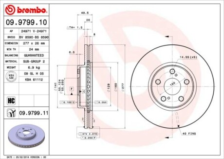 Гальмівний диск BREMBO 09979910