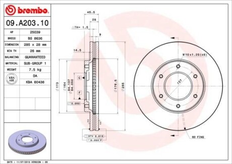 Гальмівний диск BREMBO 09A20310