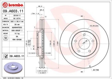 Гальмівний диск BREMBO 09A60311