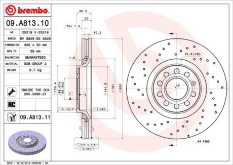 Гальмівний диск BREMBO 09A81311