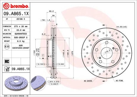 Гальмівні диски BREMBO 09A8651X