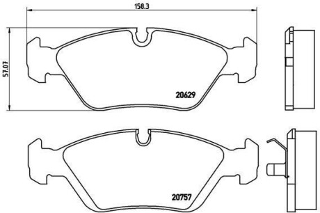 Гальмівні колодки, дискове гальмо (набір) BREMBO P06008 (фото 1)