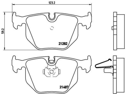 Колодка гальм. диск. BMW 3 (E46) задн. BREMBO P 06 020