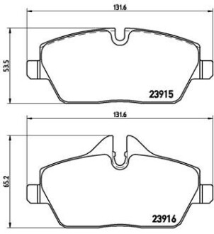 Колодка гальм. диск. MINI COOPER 06-,ONE 09-,CLUBMAN 2010-передн. BREMBO P 06 034