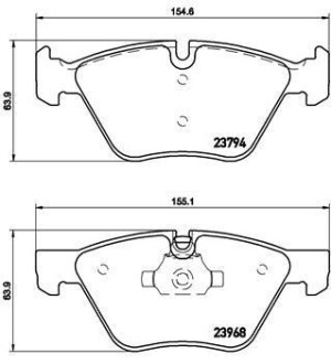 Гальмівні колодки, дискове гальмо (набір) BREMBO P06036