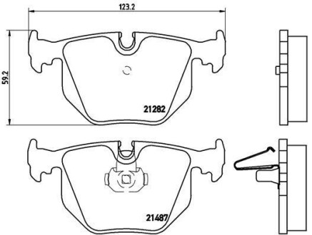 Гальмівні колодки, дискове гальмо (набір) BREMBO P06044