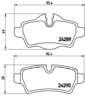 Гальмівні колодки, дискове гальмо (набір) BREMBO P06052