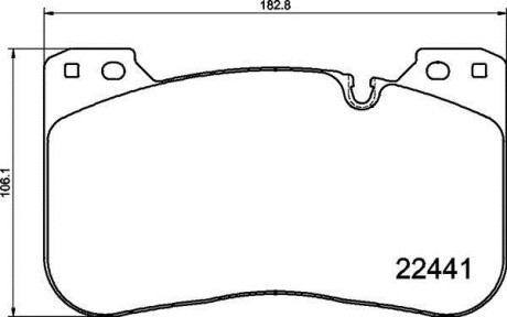 Колодки гальмівні (передні) BMW M5 (G30/F90)/X5M (G05/F95) 17- BREMBO P06100