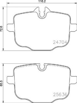 Колодки гальмівні дискові задні BMW 3 G20-21 18-, 4 G22 -, 5 G30-38 16-, 6 G32 17-, 7 G11-12 15-, 8 G14-16 18-, iX 21-, X3 G01 17- BREMBO P 06 101