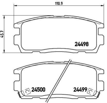 Колодка торм. диск. CHEVROLET CAPTIVA задн. BREMBO P 10 004