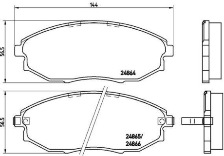 Гальмівні колодки, дискове гальмо (набір) BREMBO P10007