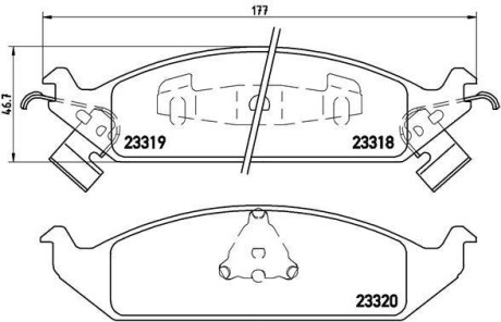 Гальмівні колодки, дискове гальмо (набір) BREMBO P11011