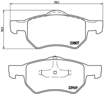 Гальмівні колодки, дискове гальмо (набір) BREMBO P11013 (фото 1)