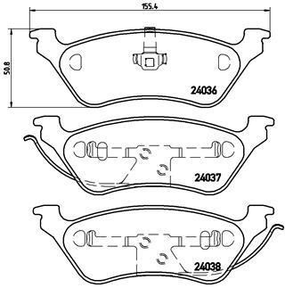 Гальмівні колодки, дискове гальмо (набір) BREMBO P11014