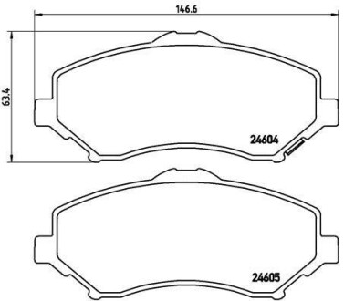 Гальмівні колодки, дискове гальмо (набір) BREMBO P11025