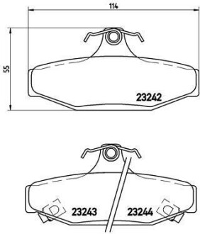 Гальмівні колодки, дискове гальмо (набір) BREMBO P15004 (фото 1)