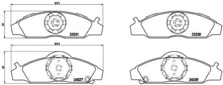 Гальмівні колодки, дискове гальмо (набір) BREMBO P15008 (фото 1)