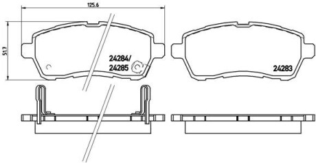 Гальмівні колодки, дискове гальмо (набір) BREMBO P16013