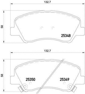 Комплект гальмівних колодок з 4 шт. дисків BREMBO P18025 (фото 1)