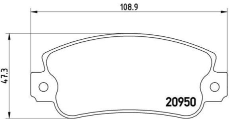 Гальмівні колодки, дискове гальмо (набір) BREMBO P23021 (фото 1)