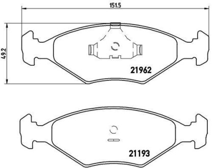 Гальмівні колодки, дискове гальмо (набір) BREMBO P23055 (фото 1)