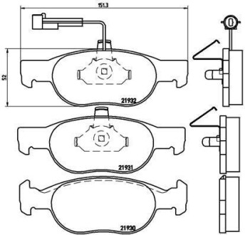 Гальмівні колодки, дискове гальмо (набір) BREMBO P23057 (фото 1)