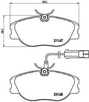 Гальмівні колодки, дискове гальмо (набір) BREMBO P23066 (фото 1)