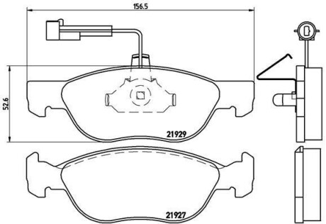 Гальмівні колодки, дискове гальмо (набір) BREMBO P23071