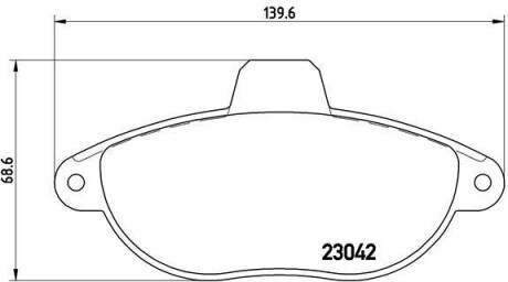 Гальмівні колодки, дискове гальмо (набір) BREMBO P23072